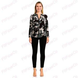 Jennifer Lopez Floral Chiffon Blouse 🌸 Size XS (Runs Large) – NWT